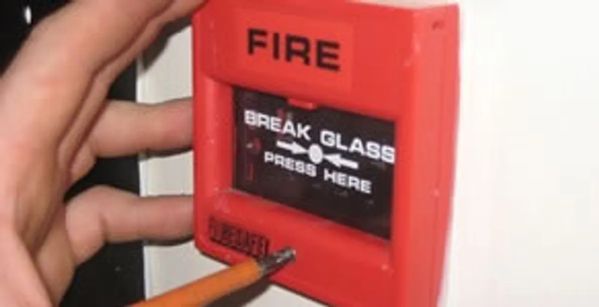 fire alarm installation service showing manual fire alarm pull station installed by licensed electricians in Albany, NY